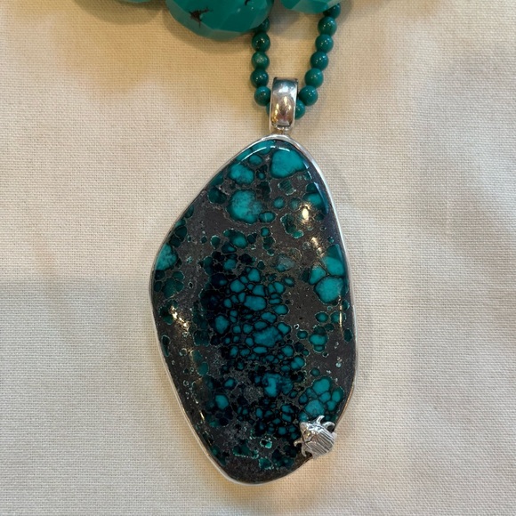 Stephen Dweck One-of-a-Kind, Personalized, Signed, Turquoise & Sterling Necklace - Picture 4 of 16